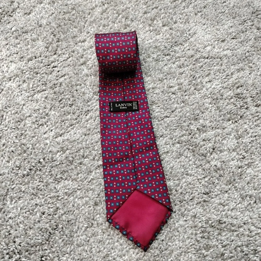 Lanvin Silk Red and Blue Men's Tie